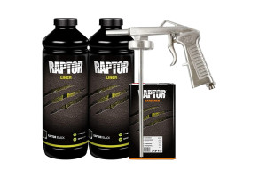 Захисне покриття підвищеної міцності (фарба) U-POL RAPTOR™ + пістолет, 2 л Комплект Чорний