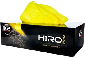 Серветка для догляду за автомобілем K2 HIRO PRO мікрофібра, 30 х 30 см (30 шт.) Жовта