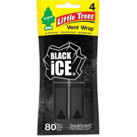 Ароматизатор автомобильный для вентиляционных отверстий Little Trees,«Black Ice» (Черный лед),в упаковке 4 шт.