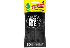 Ароматизатор автомобільний для вентиляційних отворів Little Trees, "Black Ice" (Чорний лід), в упаковці 4 шт.