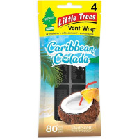 Ароматизатор автомобільний для вентиляційних отворів Little Trees, "Caribbean Colada" (Карибська колада), в упаковці 4 шт.