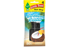 Ароматизатор автомобільний для вентиляційних отворів Little Trees, "Caribbean Colada" (Карибська колада), в упаковці 4 шт.