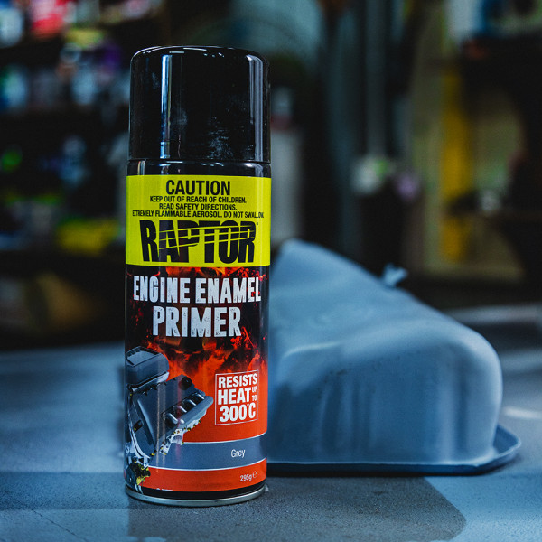 Грунт підвищеної міцності для двигуна RAPTOR Engine Enamel, 355 мл Аерозоль Сірий