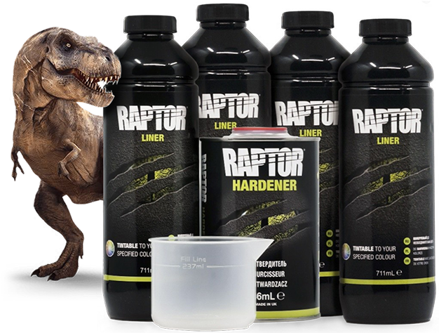 Захисне покриття підвищеної міцності (фарба) U-POL RAPTOR™ + ґрунт, 1 л Комплект Чорний