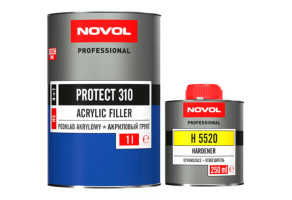 Грунт-наповнювач акриловий Novol Protect 310 4:1 HS, 1 л + 250 мл Сірий