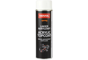 Фарба (емаль) акрилова універсальна Novol Spray, 500 мл Аерозоль Білий глянець