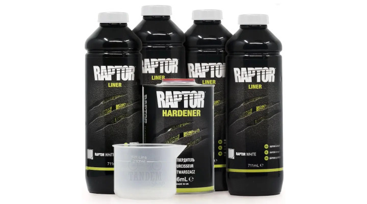 Захисне покриття підвищеної міцності (фарба) U-POL RAPTOR™, 4 л Комплект Білий