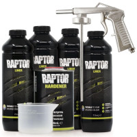 Захисне покриття підвищеної міцності (фарба) U-POL RAPTOR™ + пістолет, 4 л Комплект Білий