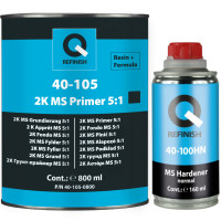Грунт-наповнювач акриловий Q-Refinish 40-105 5:1 MS, 800 мл + 160 мл Комплект Чорний