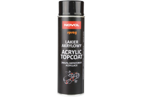 Фарба (емаль) акрилова універсальна Novol Spray, 500 мл Аерозоль Чорний глянець