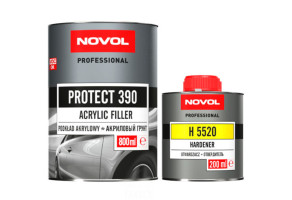 Грунт-наповнювач акриловий Novol Protect 390 4:1 MS, 800 мл + 200 мл Комплект Білий