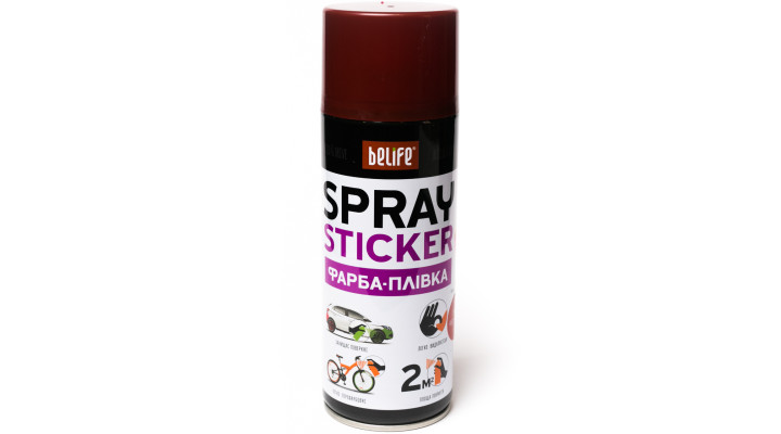 Рідка гума (фарба-плівка) з ефектом металік BeLife Spray Sticker, 400 мл Аерозоль Червоний