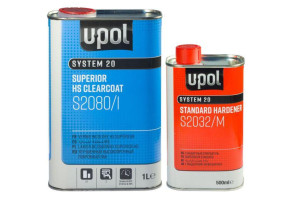 Лак акриловий суперпрозорий U-POL S2080 2:1 HS, 1 л + 500 мл Комплект