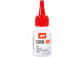 Клей ціаново-акриловий для склеювання гуми та пластмаси APP C550, 20 мл