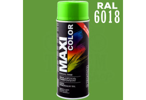Фарба (емаль) універсальна Maxi Color, 400 мл Аерозоль Жовто-зелений (RAL 6018)