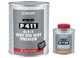 Грунт герметизуючий HB BODY P411 WET-ON-WET 4:1:1, 1 л + 250 мл Комплект Чорний