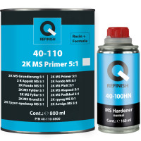 Грунт-наповнювач акриловий Q-Refinish 40-110 5:1 MS, 800 мл + 160 мл Комплект Білий