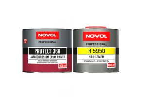 Грунт епоксидний антикорозійний Novol Protect 360 1:1, 400 мл + 400 мл Комплект Сірий