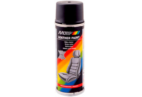 Фарба (емаль) для фарбування шкіри Motip Leather Paint, 200 мл Аерозоль Чорний мат