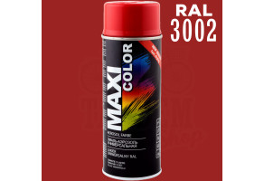 Фарба (емаль) універсальна Maxi Color, 400 мл Аерозоль Кармінно-червоний (RAL 3002)