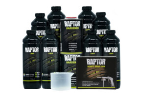Захисне покриття підвищеної міцності (фарба) U-POL RAPTOR™ + пістолет, 8 л Комплект Чорний