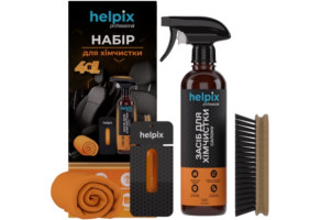 Набір для хімчистки 4 в 1 Helpix Professional (автохімія, мікрофібра, щітка, ароматизатор)