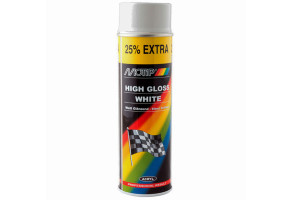 Фарба (емаль) акрилова універсальна Motip High Gloss White, 500 мл Аерозоль Білий глянець