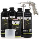 Захисне покриття підвищеної міцності (фарба) U-POL RAPTOR™ + пістолет, 4 л Комплект Чорний