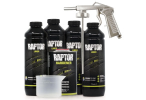 Захисне покриття підвищеної міцності (фарба) U-POL RAPTOR™ + пістолет, 4 л Комплект Чорний