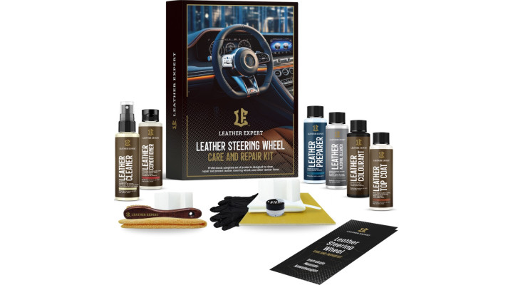 Комплект для реставрації шкіри керма Leather Expert Steering Wheel Restoration Kit, Чорний
