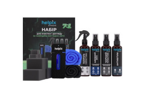 Набір для догляду за зовнішнім виглядом авто 7 в 1 Helpix Professional (автохімія, мікрофібри, губки, ароматизатор)