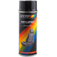 Фарба для шкіри та вінілу Motip Vinylspray, 400 мл Аерозоль Чорний глянець