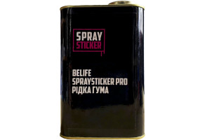 Рідка гума (фарба-плівка) BeLife Spray Sticker, 1 л Чорний