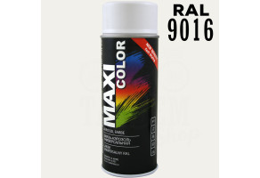 Фарба (емаль) універсальна Maxi Color, 400 мл Аерозоль Транспортний білий (RAL 9016)