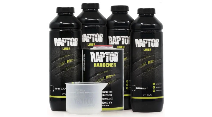 Захисне покриття підвищеної міцності (фарба) U-POL RAPTOR™, 4 л Комплект Чорний