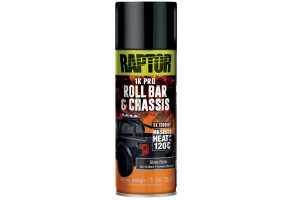 Покриття підвищеної міцності (фарба) для рам та каркасів RAPTOR Roll Bar, 366 мл Аерозоль Чорний Глянець