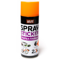 Рідка гума (фарба-плівка) BeLife Spray Sticker, 400 мл Аерозоль Помаранчевий