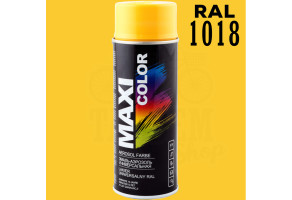 Фарба (емаль) універсальна Maxi Color, 400 мл Аерозоль Цинково-жовтий (RAL 1018)