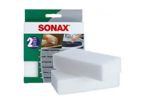 Губка меламінова для очищення забруднень салону та кузова авто SONAX Dirt Eraser, 2 шт Упаковка