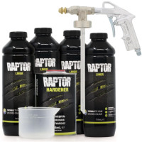 Захисне покриття підвищеної міцності (фарба) U-POL RAPTOR™ + пістолет з рег. дюзою, 4 л Комплект Тонований (під колір)