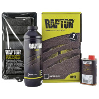 Захисне покриття підвищеної міцності (фарба) U-POL RAPTOR™ + валик, 1 л Комплект Чорний