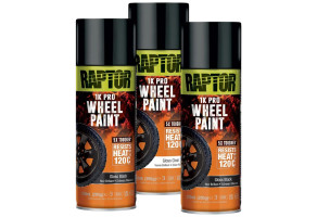 Комплект для фарбування дисків U-POL RAPTOR Wheel Kit, 2 x 378 мл Аерозоль Чорний Глянець + 365 мл Лак